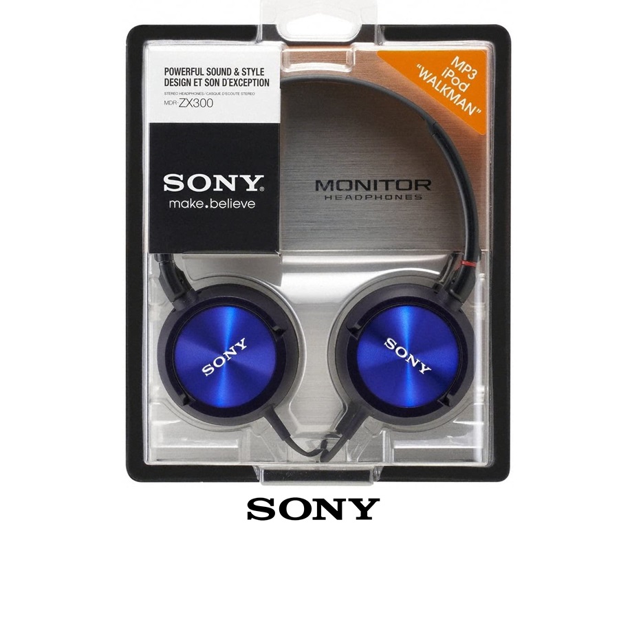 Auriculares diadema SONY HiFi, Color Azul MDR-ZX300 – Ofertas3b